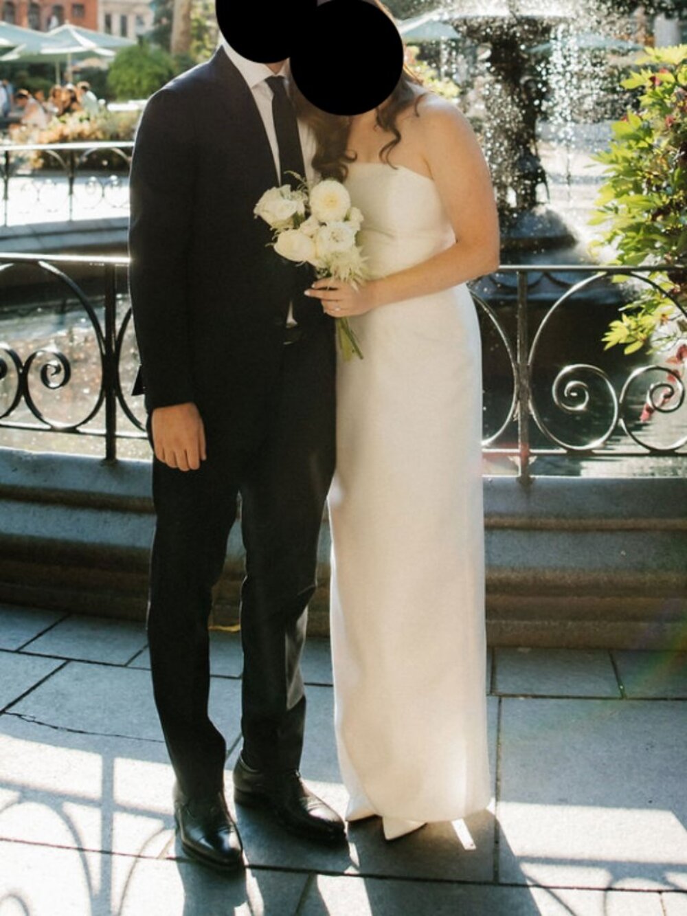 Alfred Sung Ivory Satin Column Dress, Courthouse / Civil Ceremony Wedding Dress